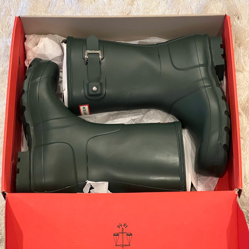 Hunter Green Rain Boots